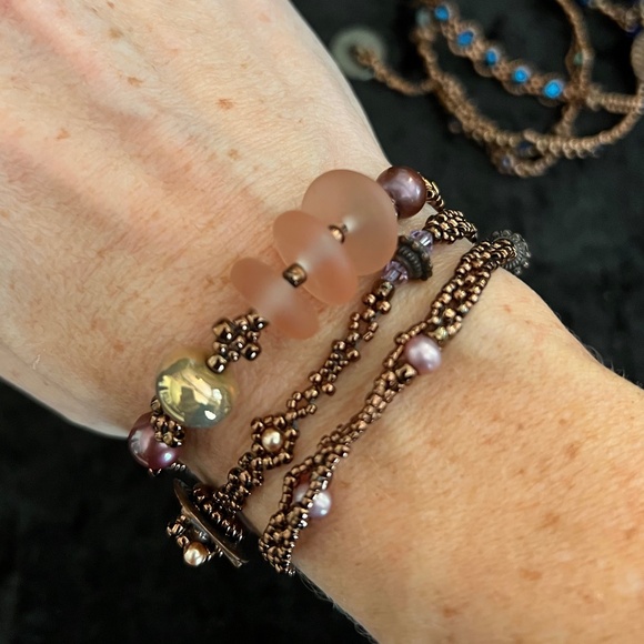 Curated Jewelry Set #25 - 2 Wrap Bracelets/Necklaces, Earrings (multicolor) - Picture 5 of 8